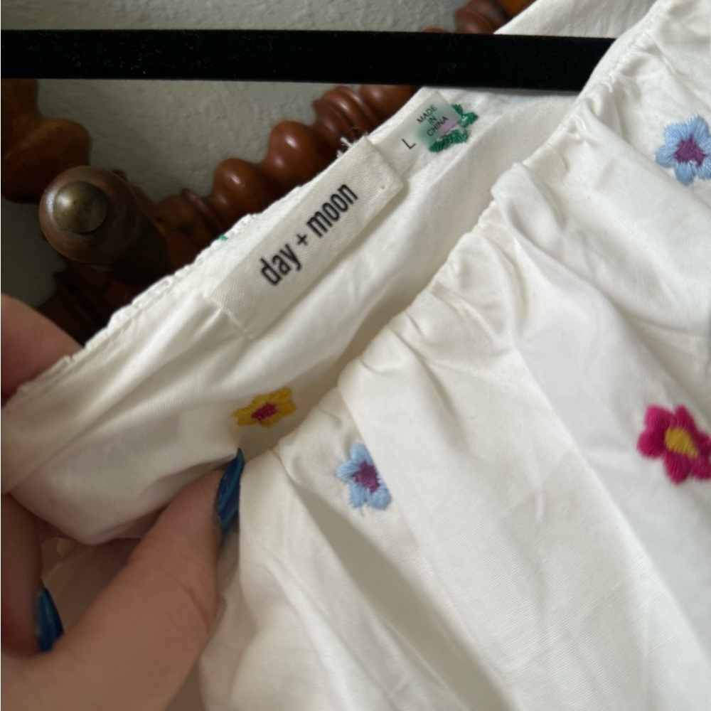 Day + Moon White Floral Mini Dress